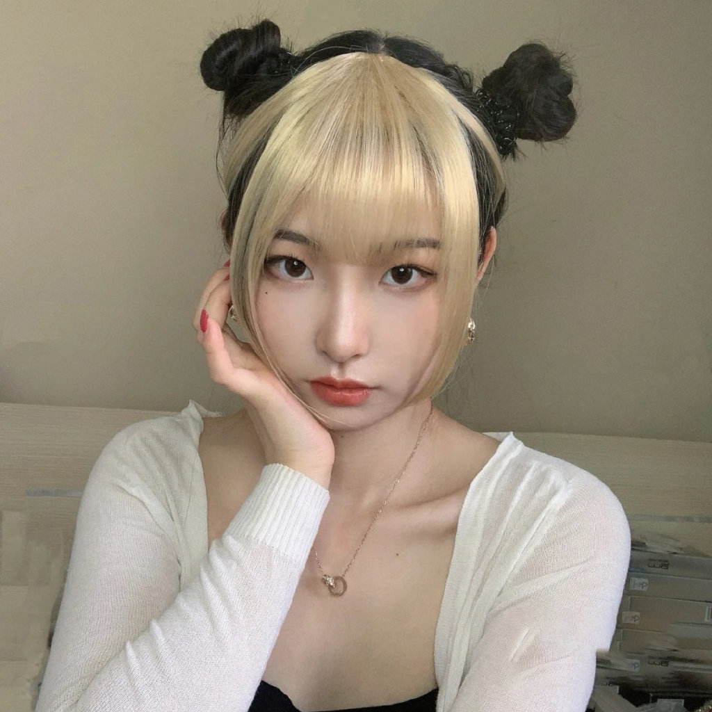 法式刘海漂染蓝色,法式八字刘海染什么色好看