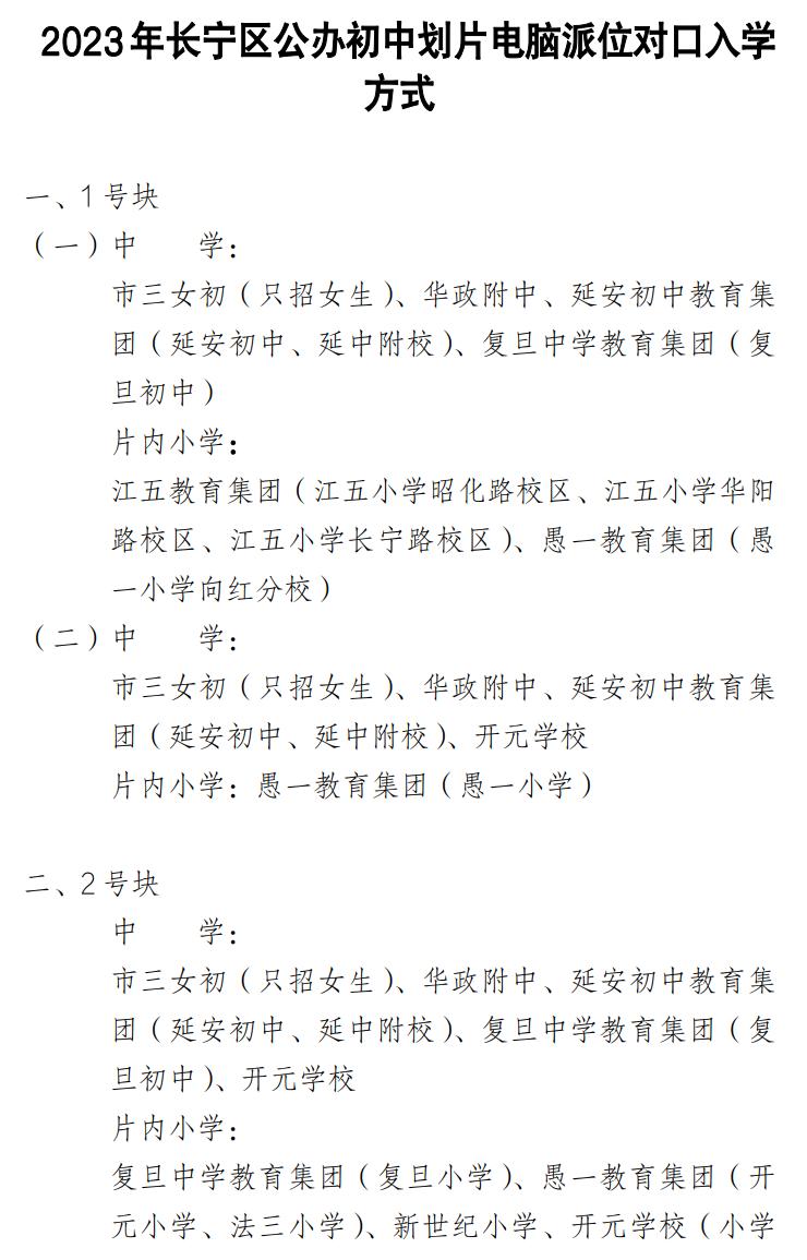 上海小学对口初中划片一览表,上海2023小学对口名单