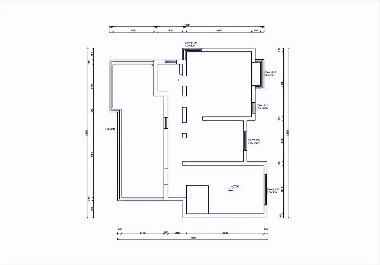 5.6米客厅餐厅一体横厅效果图,横厅客厅餐厅阳台一体装修实景图