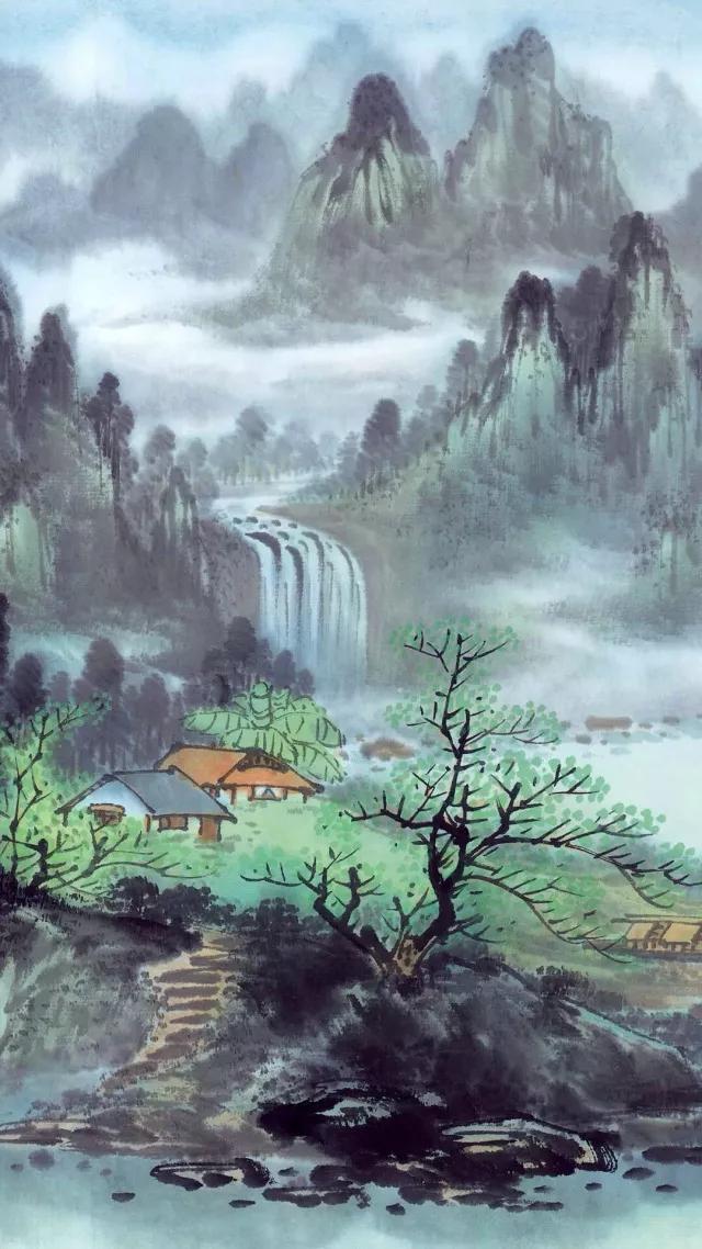 中国画山水画名作高清图片,古代名家横幅山水画作品欣赏