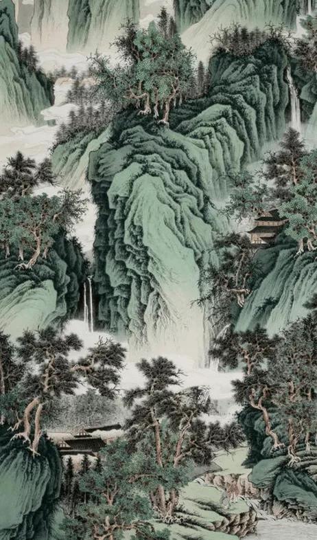 中国山水画名家作品欣赏书,清代山水画名家作品集一册