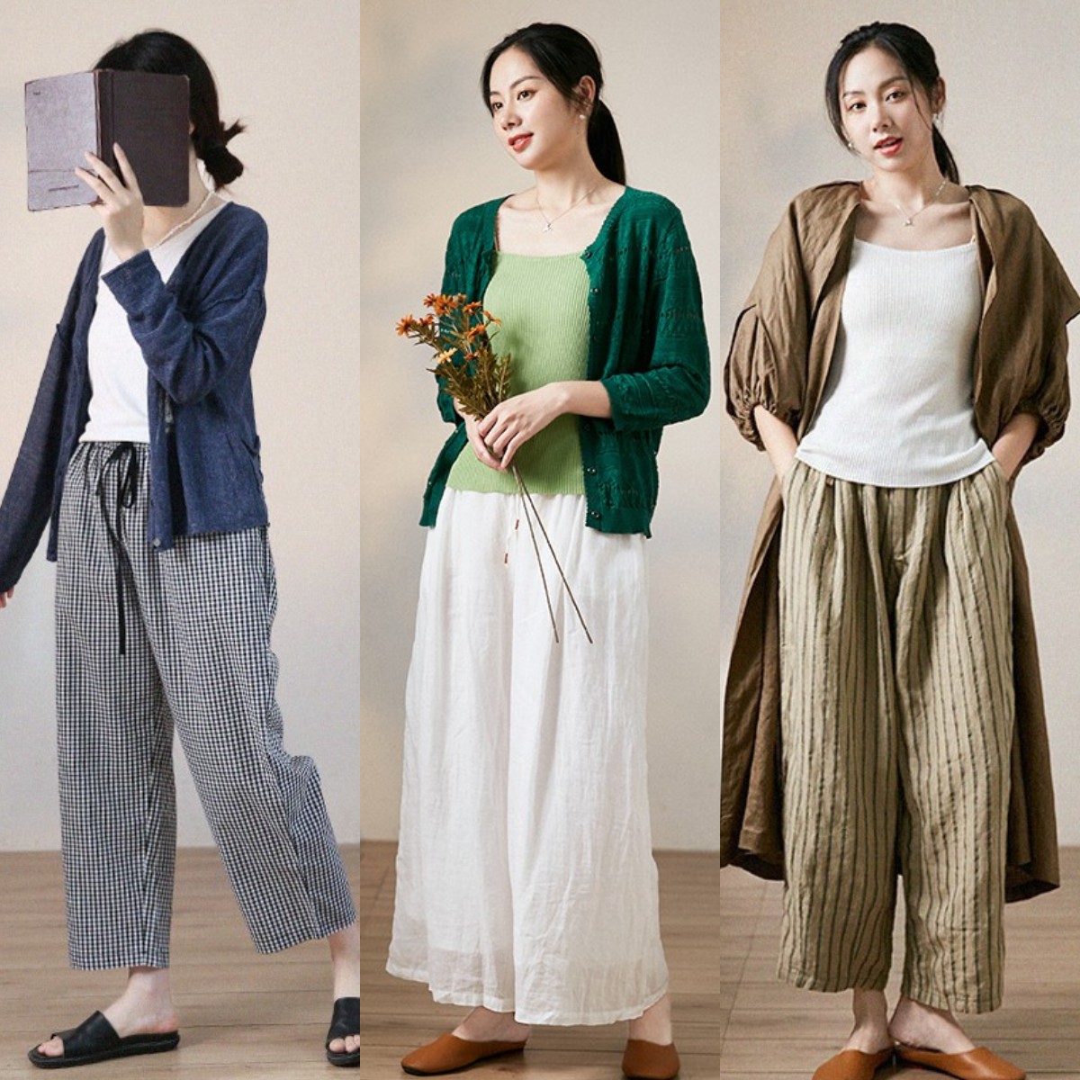 50岁中年女人穿阔腿裤,50岁女人穿阔腿裤搭配什么上衣