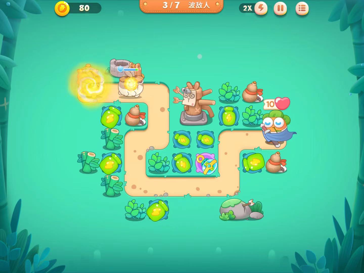 保卫萝卜4白萝卜传奇第45关试玩,保卫萝卜4内测大闹蟠桃园