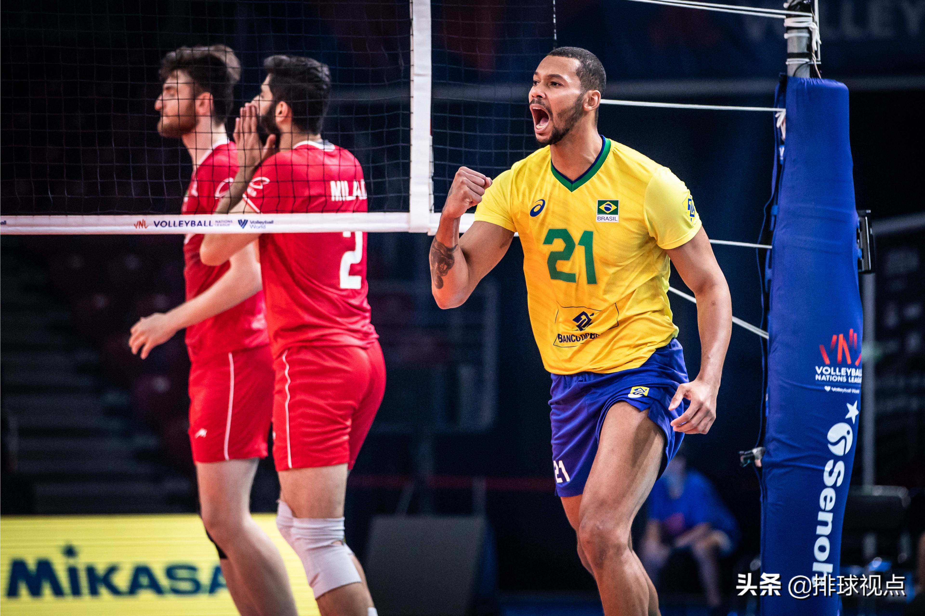 世界男排联赛巴西3:0伊朗，不幸折损一员大将——世界杯MVP阿兰