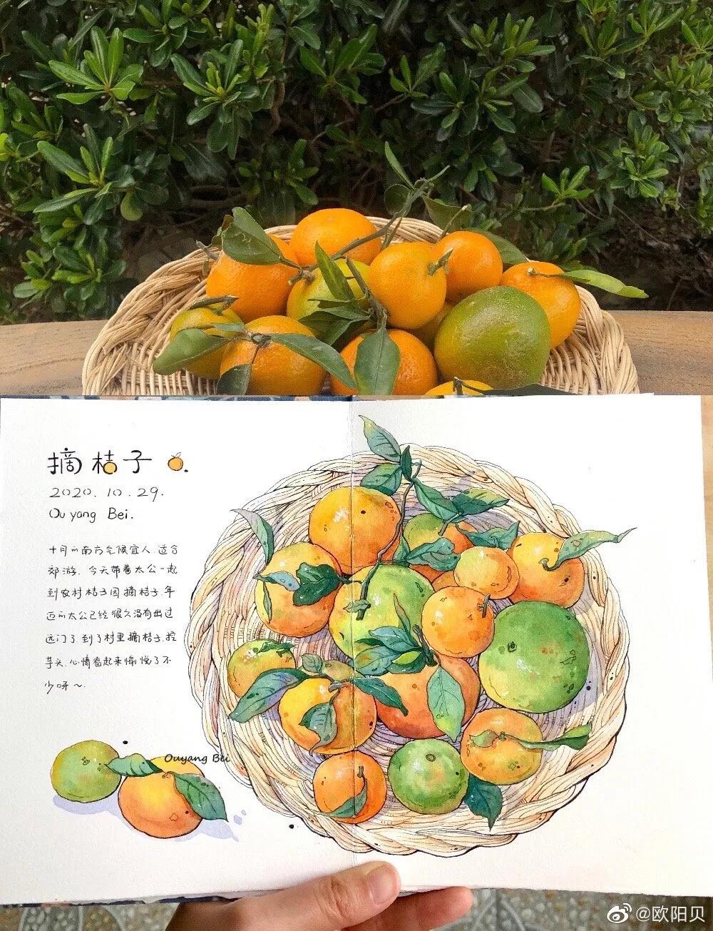 95后女孩画山水画,95后女大学生画山水课堂