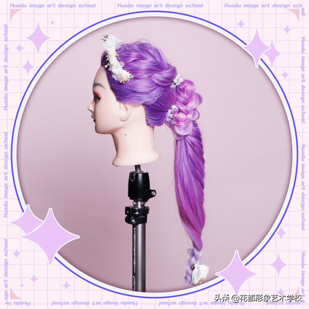 唯美学生编发教程,学化妆学美甲来花都