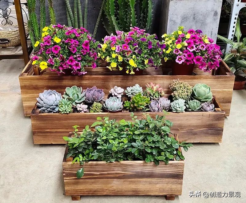 花箱小庭院景观设计,庭院花箱设计款式大全