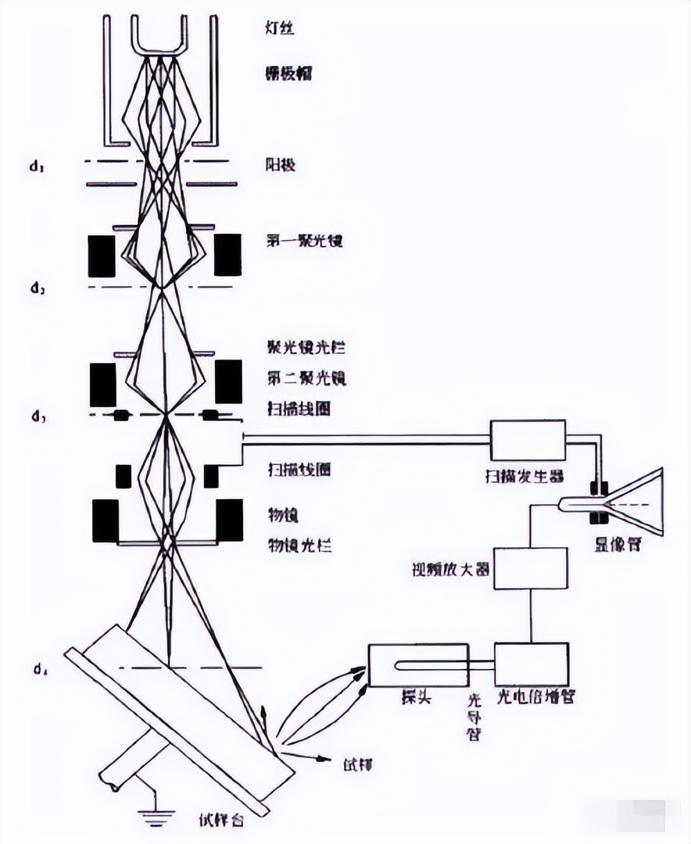 sem扫描电镜的原理及操作,sem扫描电镜的主要结构
