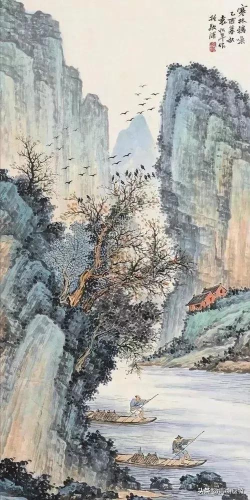 竖幅山水画图片大全精品,陈学良山水画精品欣赏40幅