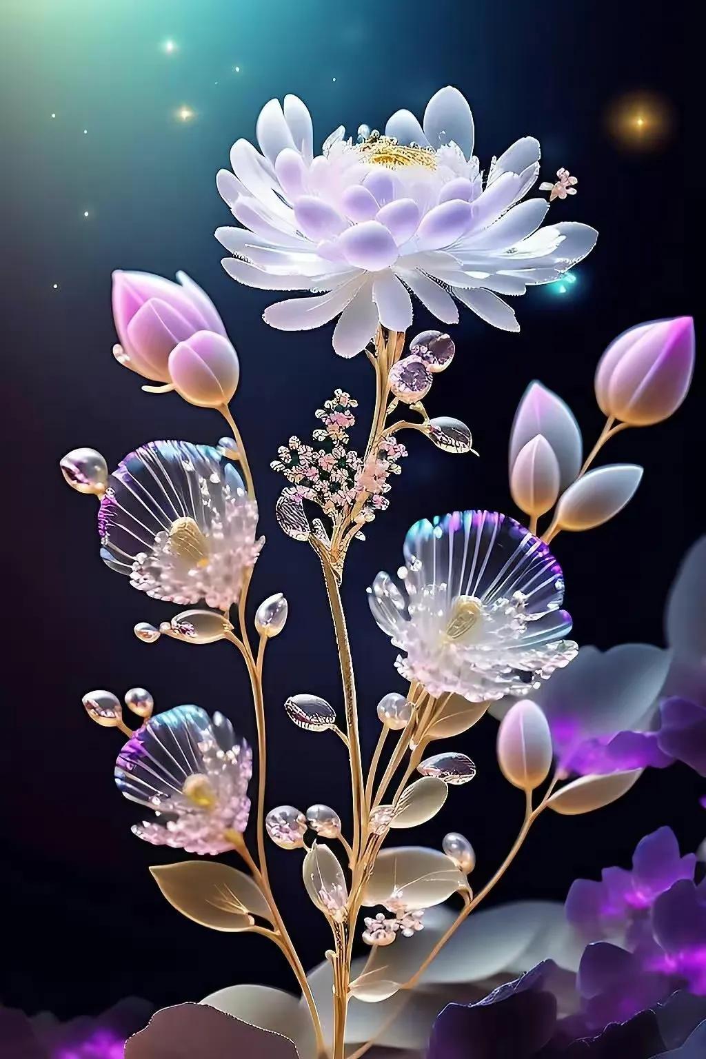 琉璃水晶花壁纸图片,唯美水晶花壁纸图片