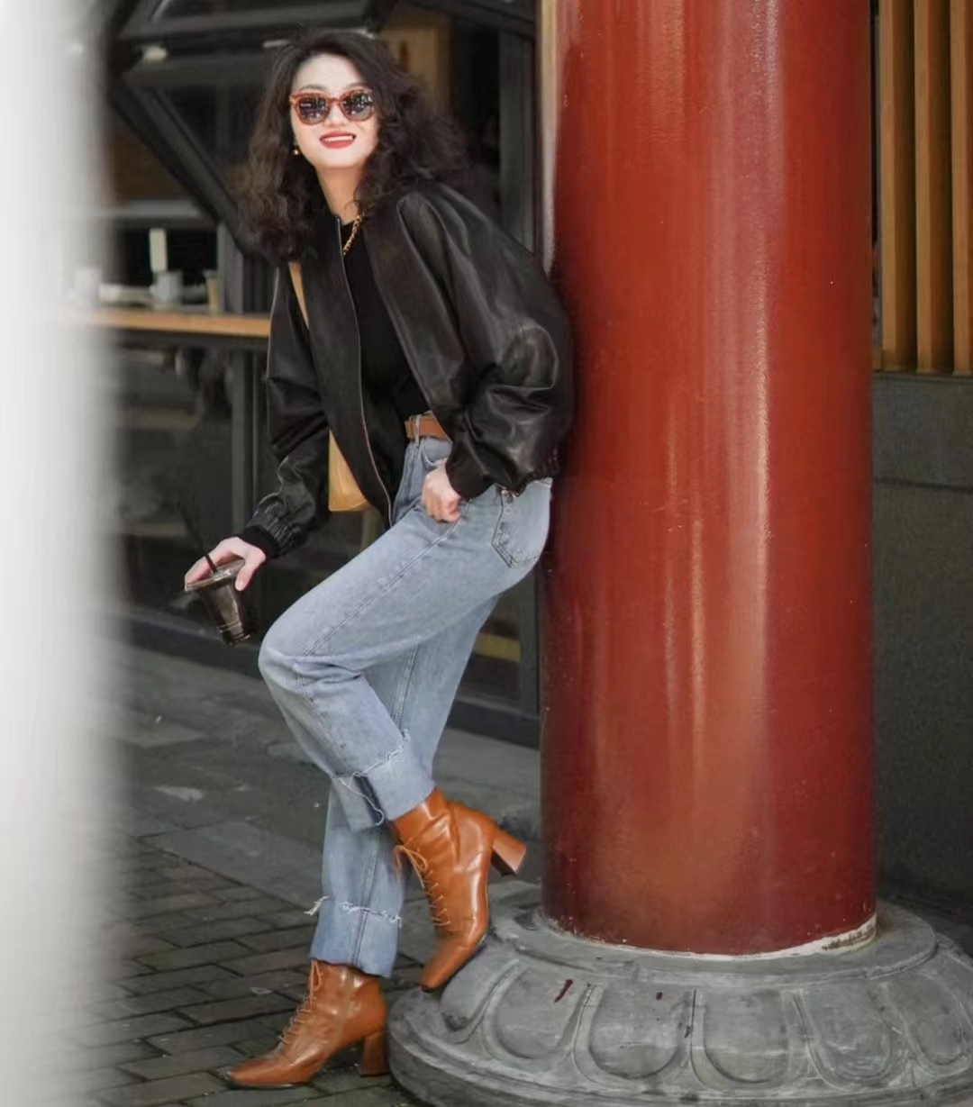 冬季黑色皮衣穿搭图片大全男,洋气黑色皮衣套装10岁