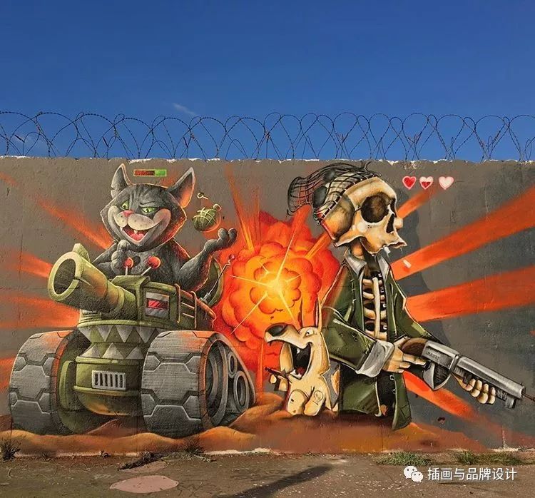 超震撼的墙绘,有视觉冲击感极简的墙绘