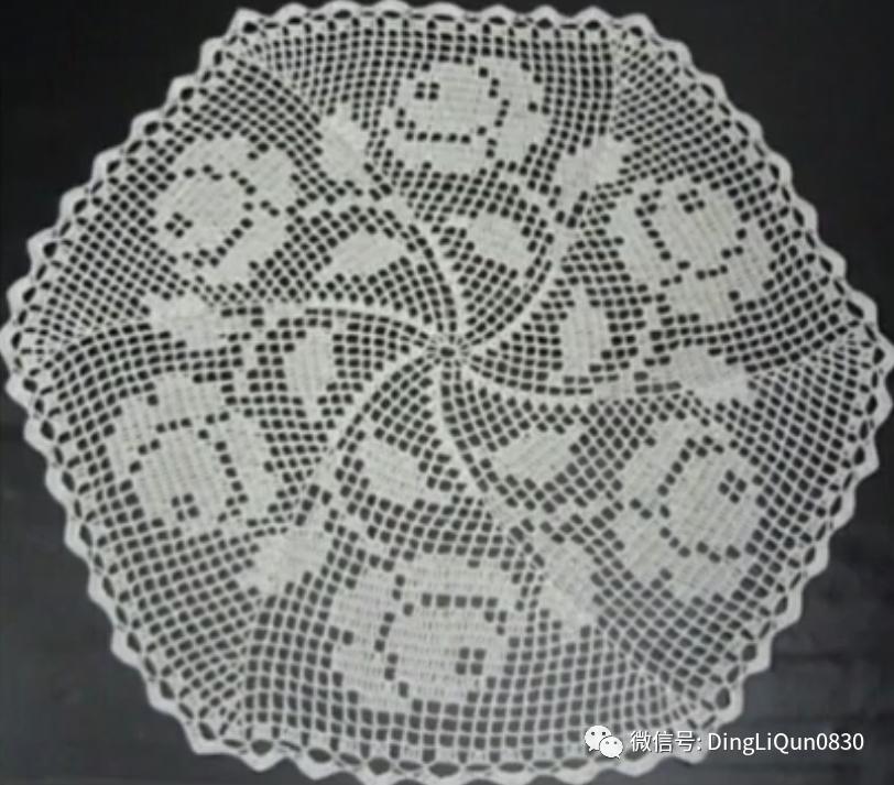 针织桌布图案大全图解,编织桌布图案花边