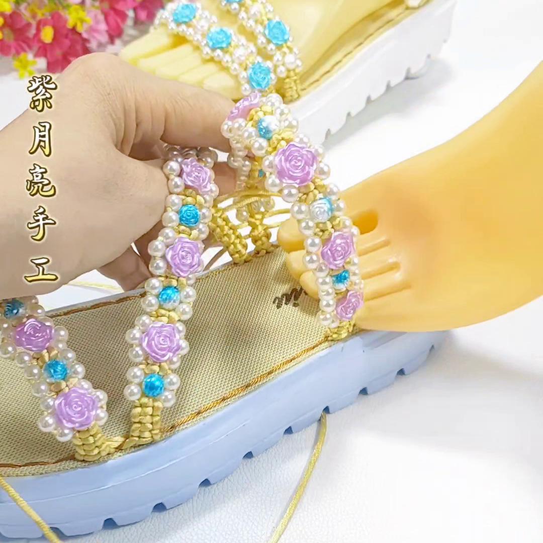 一字拖鞋凉鞋编织教程,拖鞋凉鞋编织教程