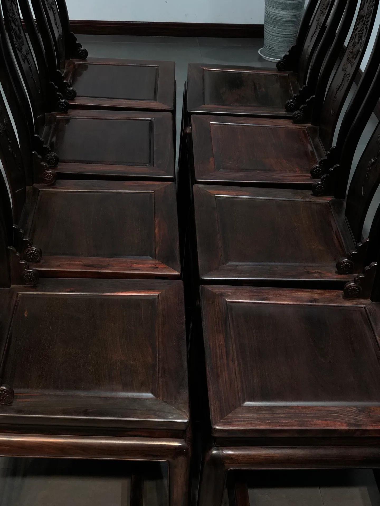 大红酸枝圆餐桌七件套,大红酸枝圆餐桌价格