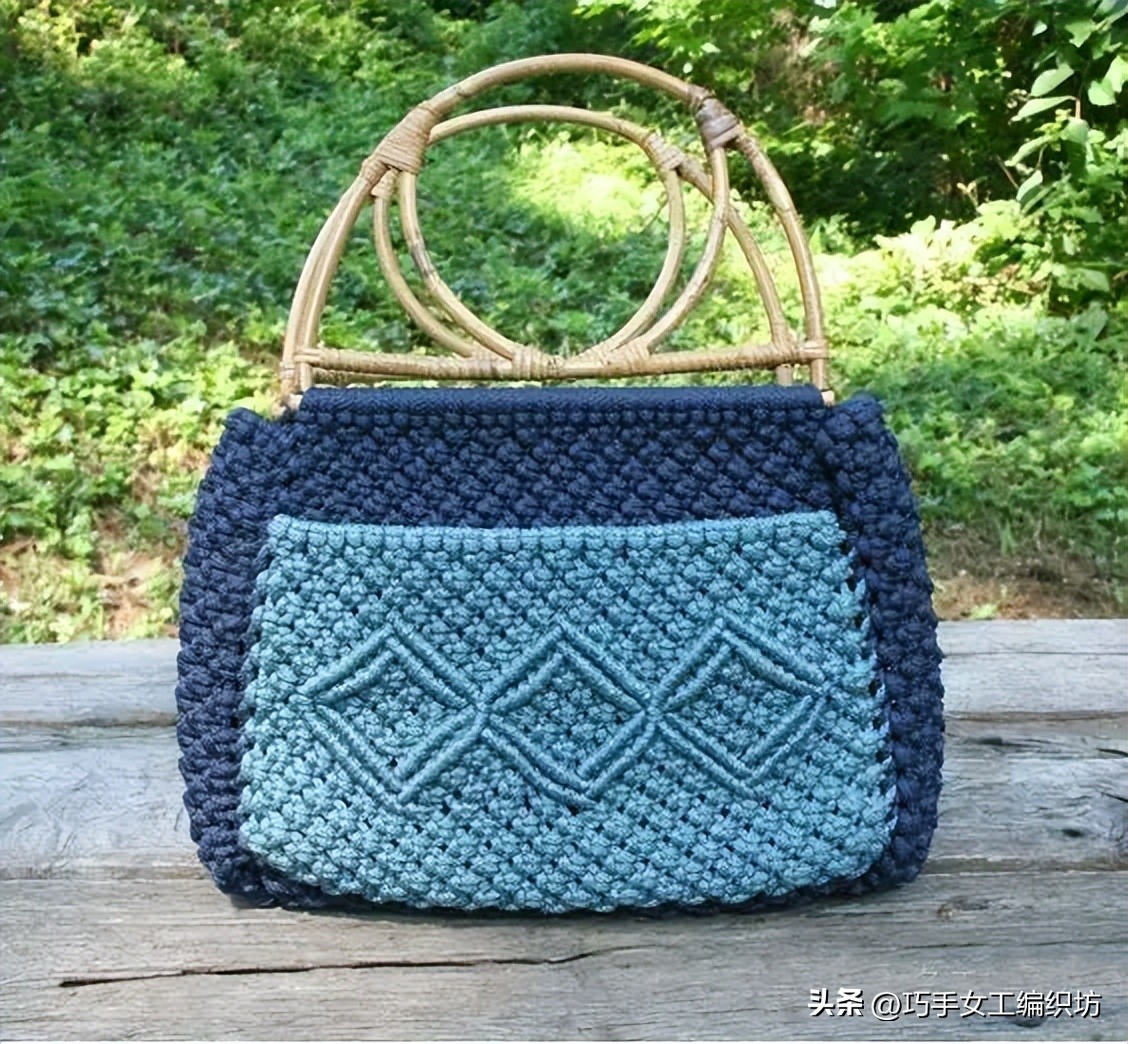 简单绳子编包包不用钩针,棉线绳编包包教程全过程