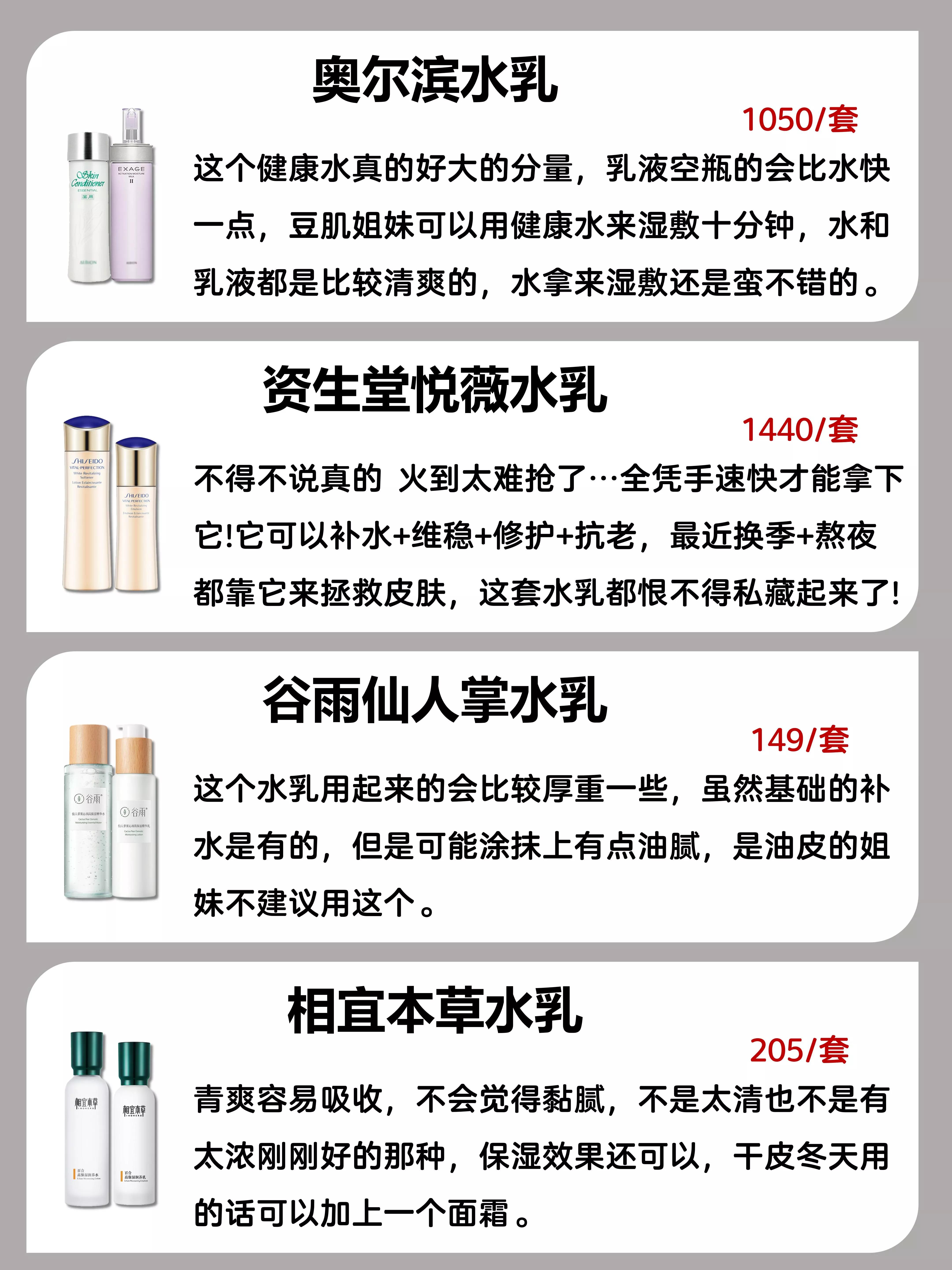 国内公认十大良心好用水乳大曝光,国货抗老水乳排行榜前十名