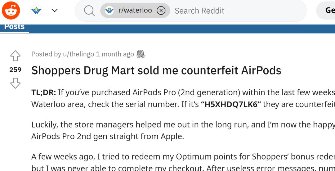 加拿大网友爆料：在Shoppers换购到山寨苹果耳机，还有这种操作？