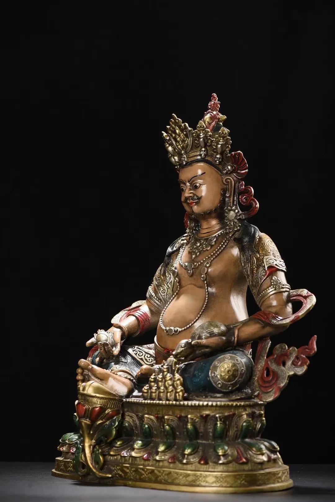 黄财神铜佛像图片大全,铜黄财神造像高清图片