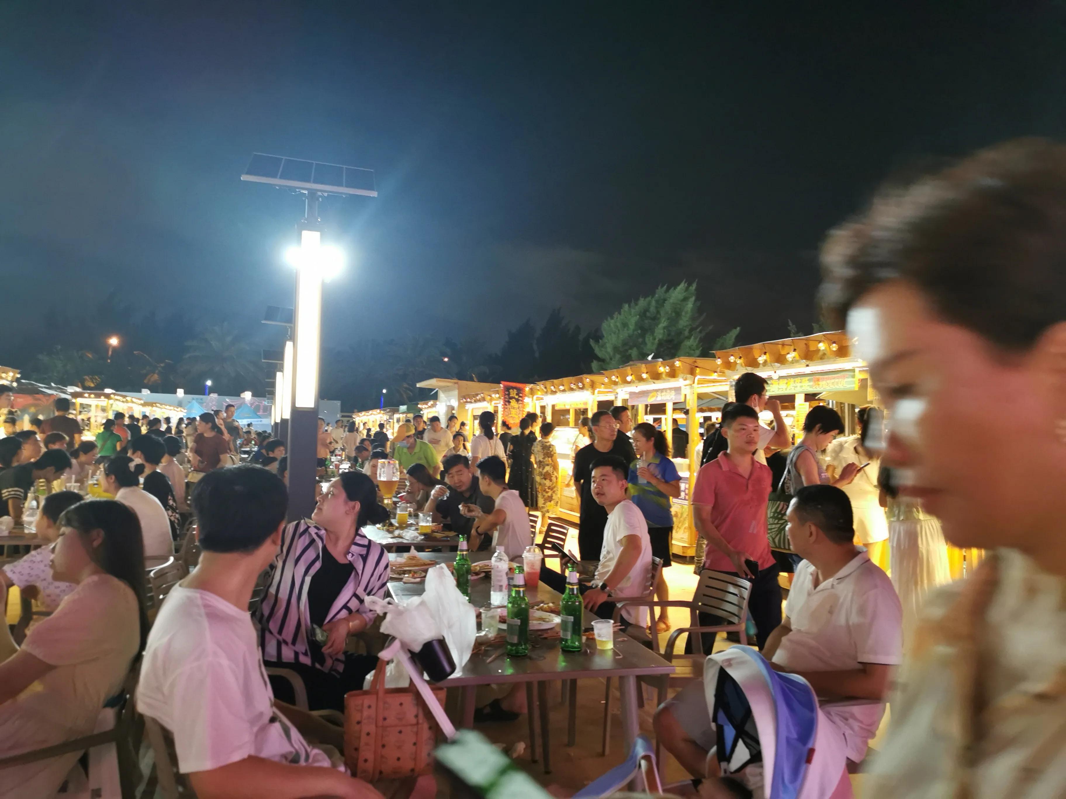 海南海口白沙门夜市打卡,海口白沙门夜市体验高山流水