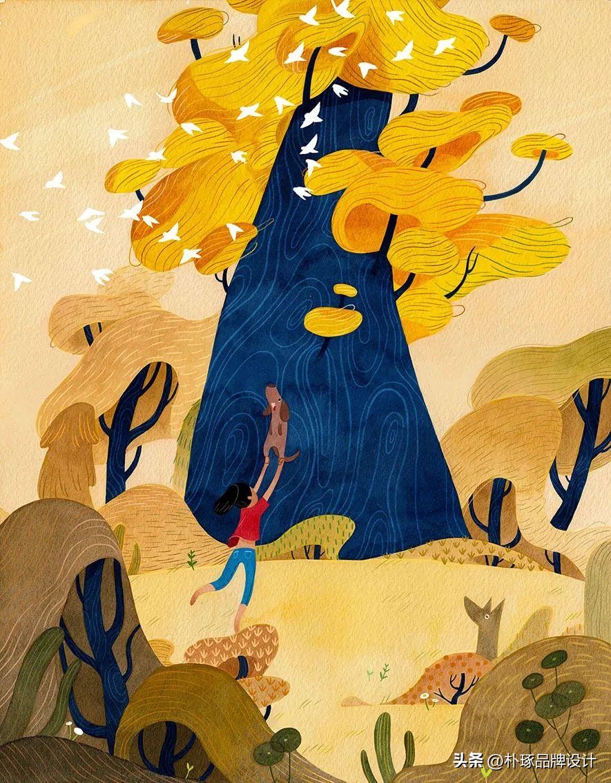 有深度意境的插画,如此清新淡雅的插画太有美感了