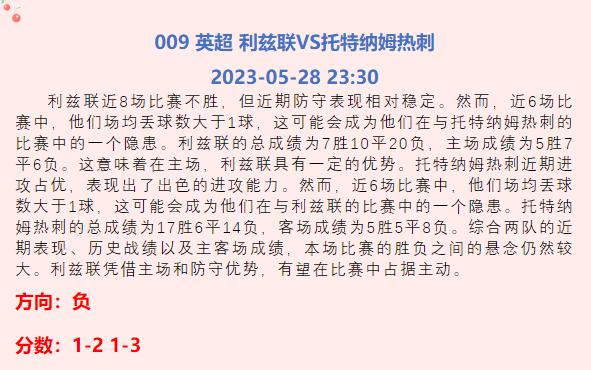 足球赛事曼联今日推荐,足球精选预测英超005热刺对阵曼联