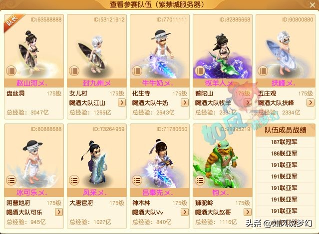 梦幻西游100联服战冠军,梦幻西游196联武神坛冠军