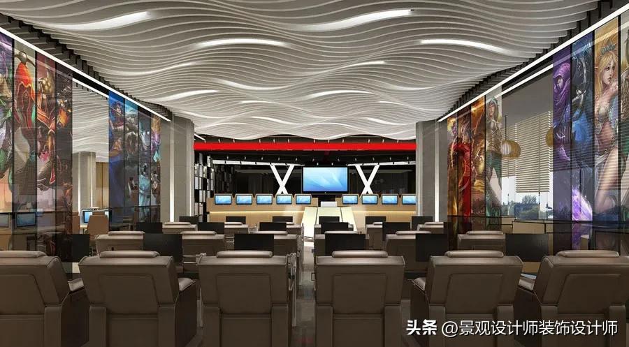 网咖网吧设计案例效果图,网吧设计效果图