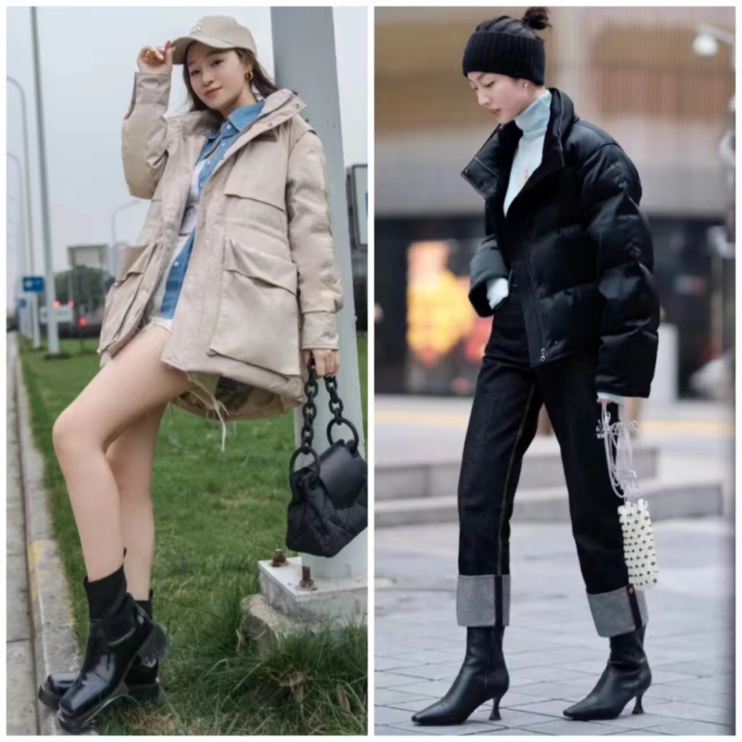 流行的靴子搭配什么衣服图片,中长靴子穿衣搭配图片2020秋冬