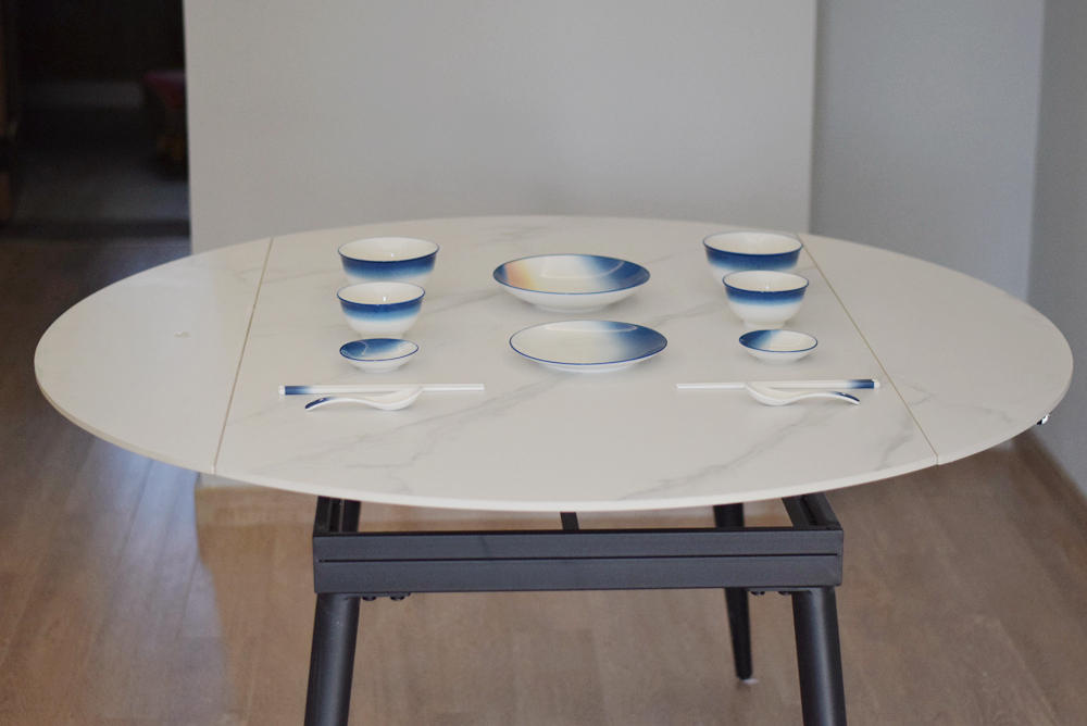 岩板伸缩折叠餐桌介绍,圆形岩板伸缩餐桌品牌推荐
