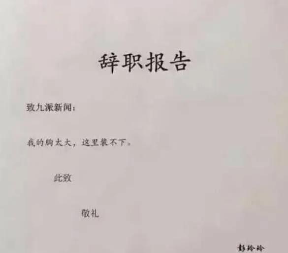 一封特别有意思的辞职信,很有深度的一份辞职信