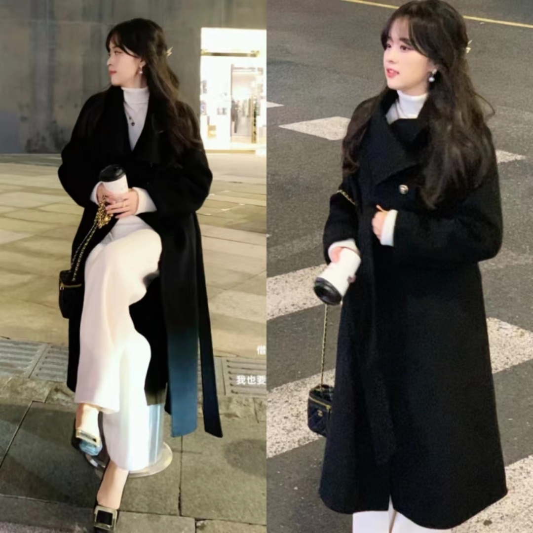 黑色羊绒大衣搭什么色的围巾好看,男士黑色羊绒大衣配什么裤子好看