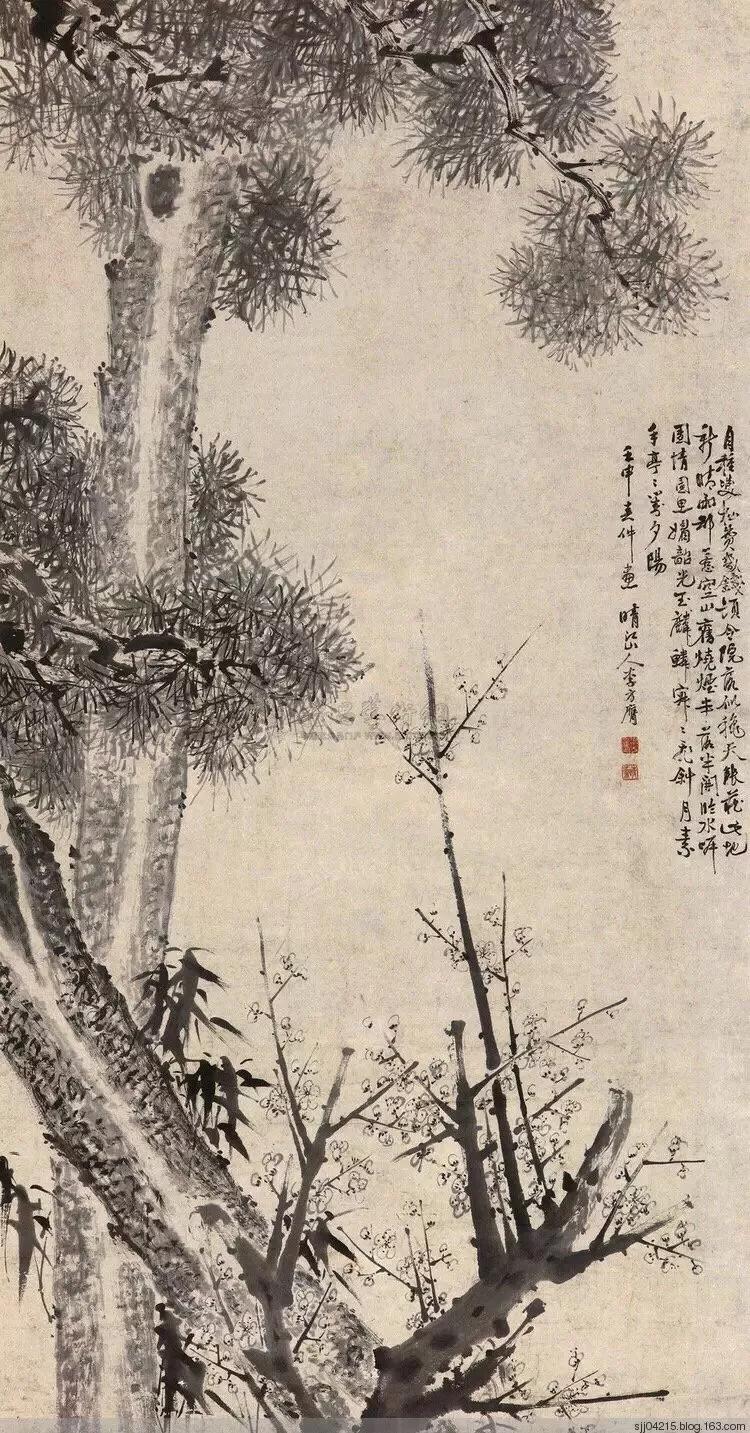 李方膺的国画墨梅图,李方膺画风竹作品