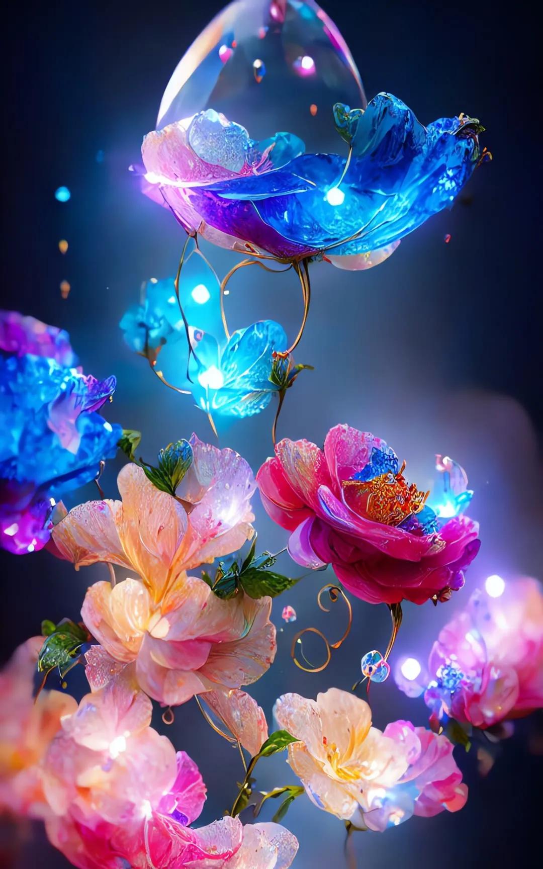 ai绘画花图文,ai绘画水晶花教程