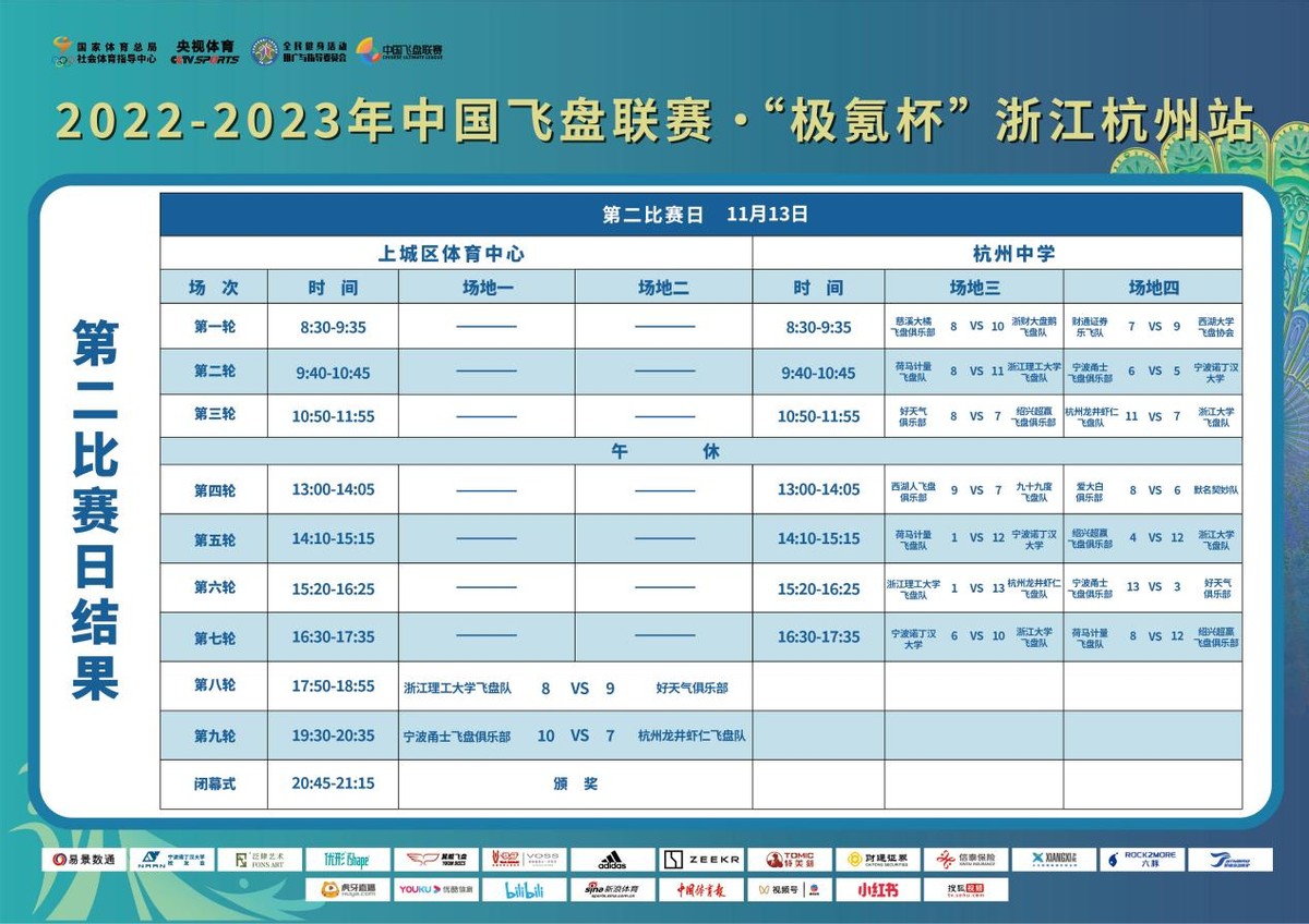 2022中国飞盘联赛总决赛,2023中国飞盘超级联赛赛程