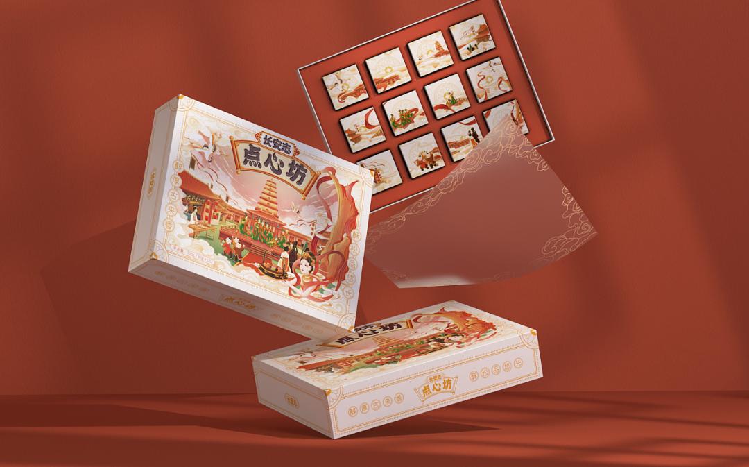 极简国潮风食品包装,国潮风中式糕点包装