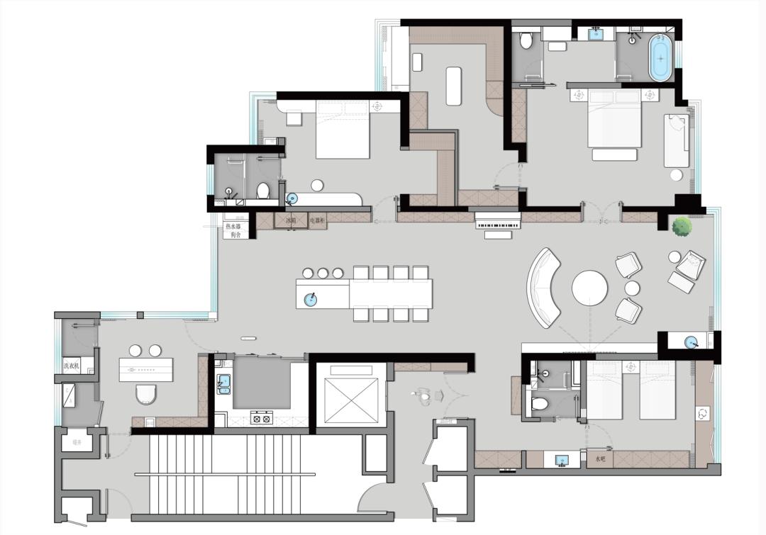 郑州雅居乐御宾府大平层,雅居乐御宾府215平轻奢风