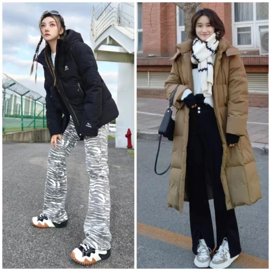 羽绒服搭配什么裤子女孩,女羽绒服和裤子配什么鞋子好看