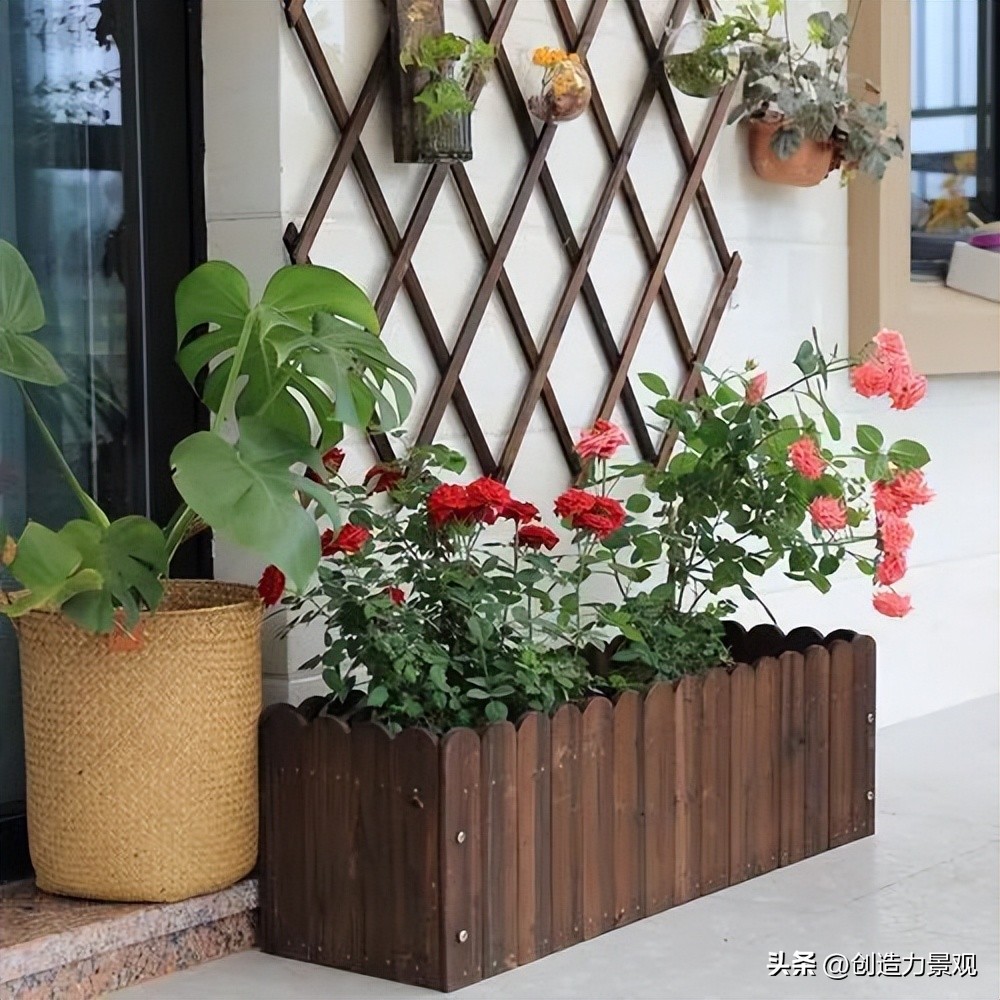 花箱小庭院景观设计,庭院花箱设计款式大全