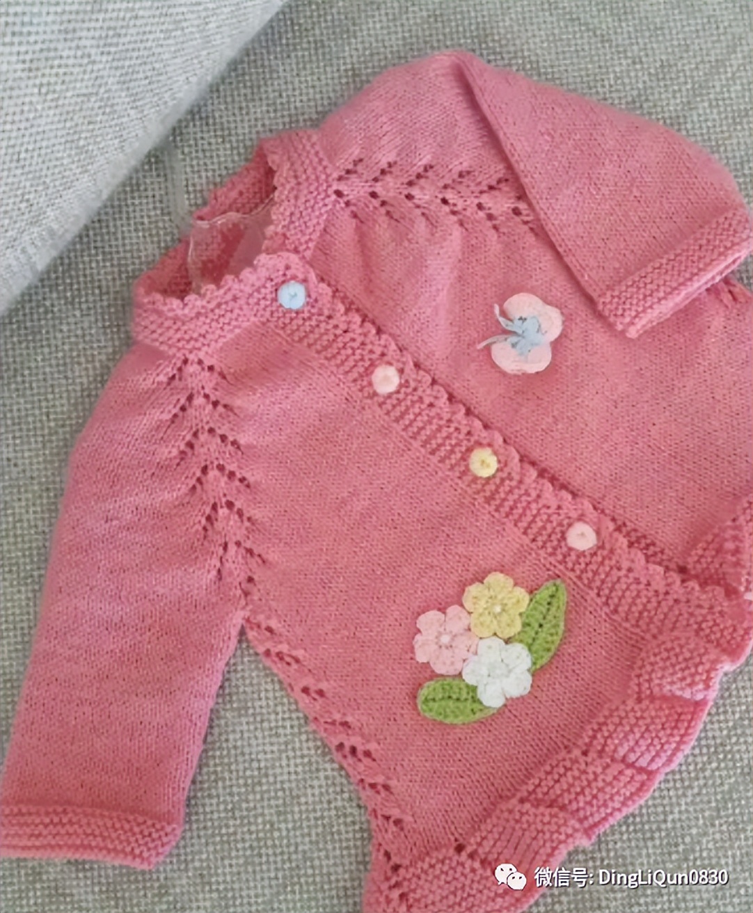 最新款女童开衫毛衣编织图片,针织洋气儿童毛衣