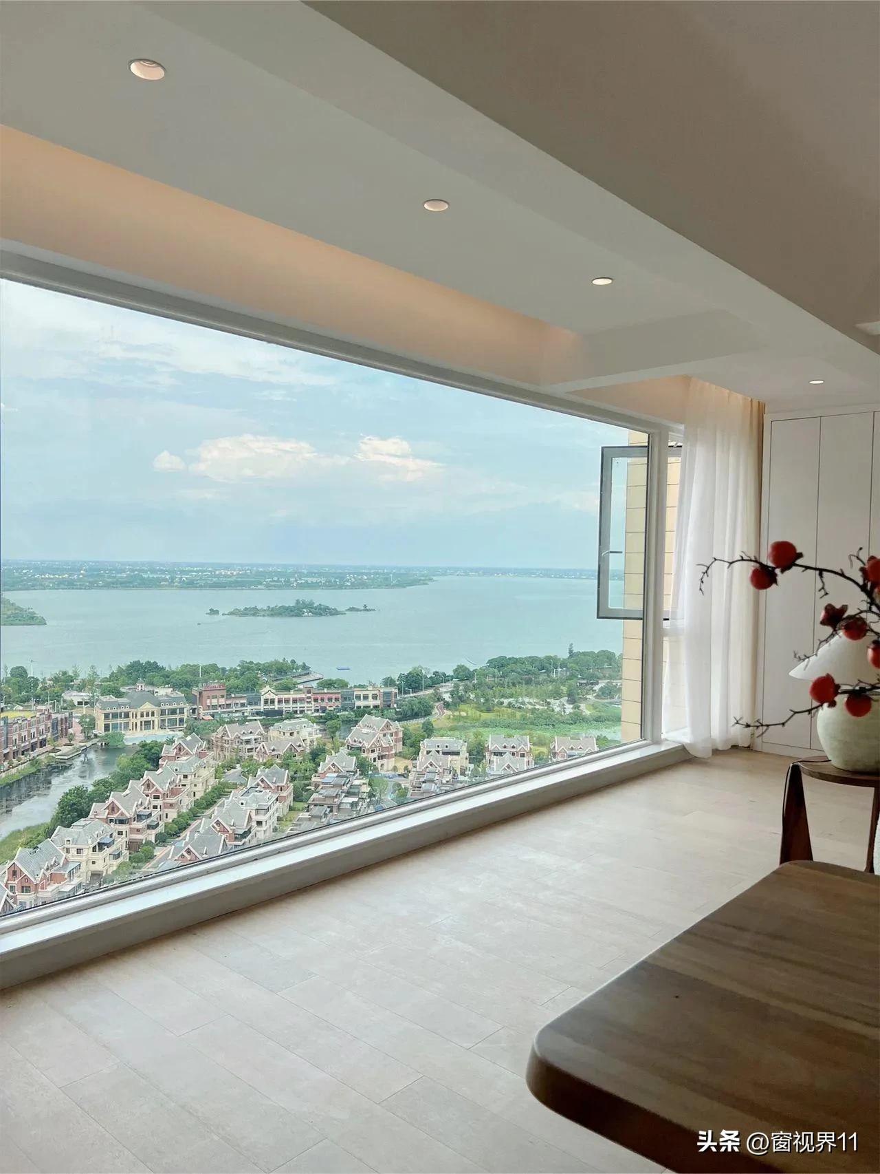 落地景观窗效果图大全,卧室全景落地窗景观