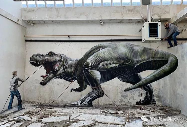 超震撼的墙绘,有视觉冲击感极简的墙绘