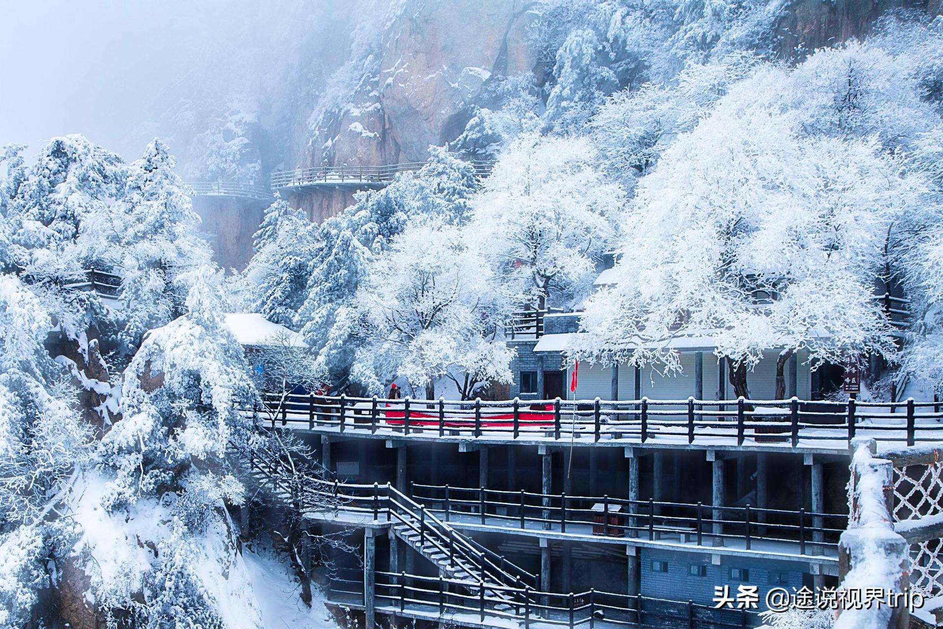 冰封奇景绝美的雪山，老君山一场雪惊艳了整个华夏，仿佛误入天宫