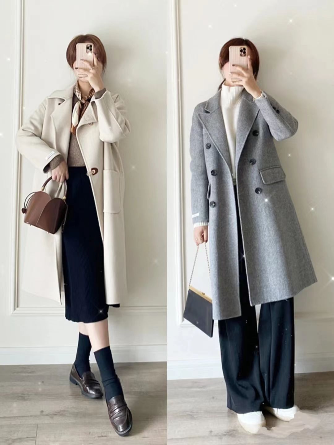 冬天的大衣平底鞋这样搭配会更好,小个子高级感百搭大衣鞋子