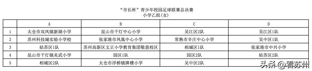 青少年校园足球联赛赛程表,苏州市长杯足球初中组赛程