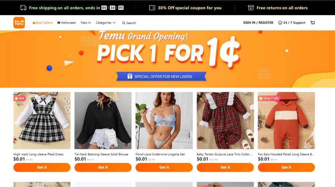 一分钱还包邮！拼多多Temu成跨境“价格屠夫”？