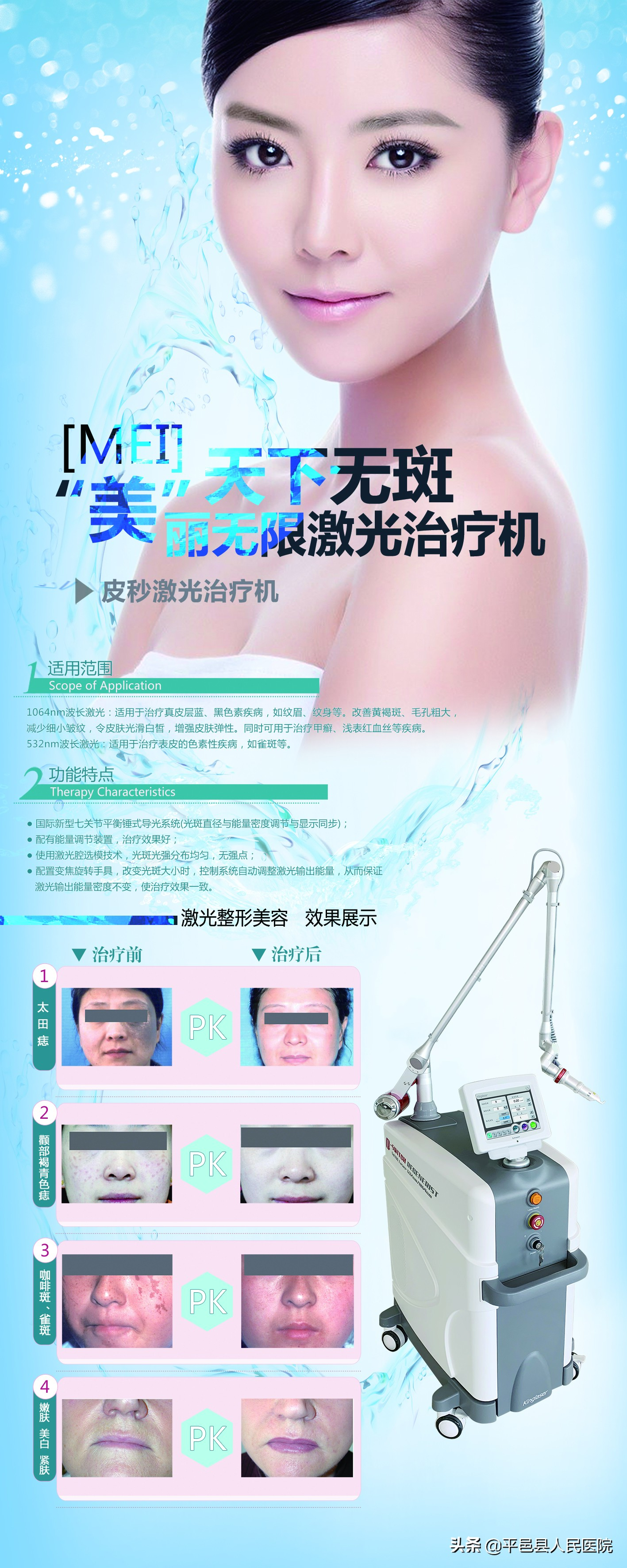 号外|让您“旧貌焕新颜”平邑县人民医院皮肤科引进调Q激光治疗仪