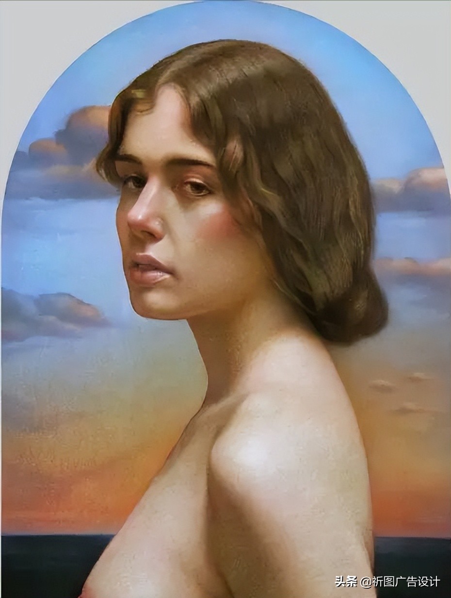 彩色粉笔人像绘画,人像粉笔画