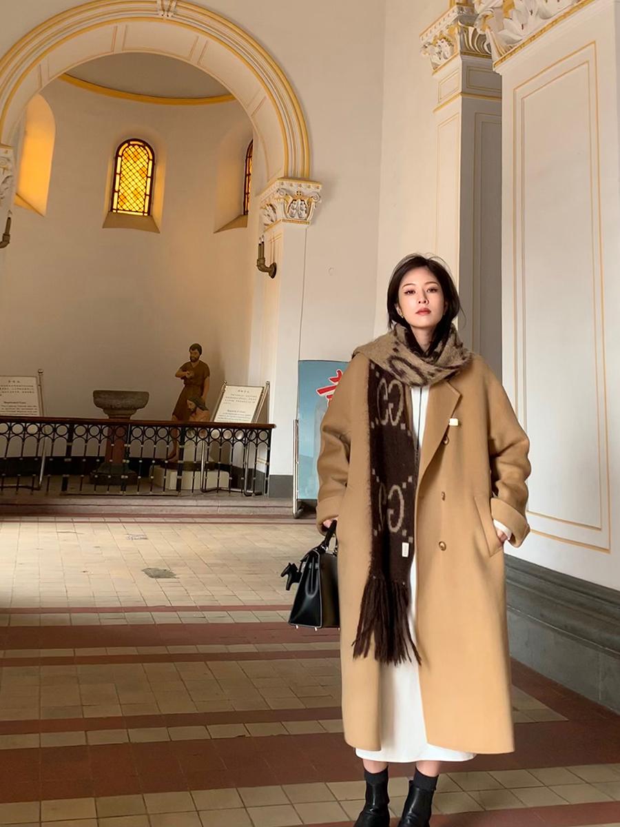 羊绒大衣中长款高级感穿搭,秋冬高级感穿搭羊绒大衣