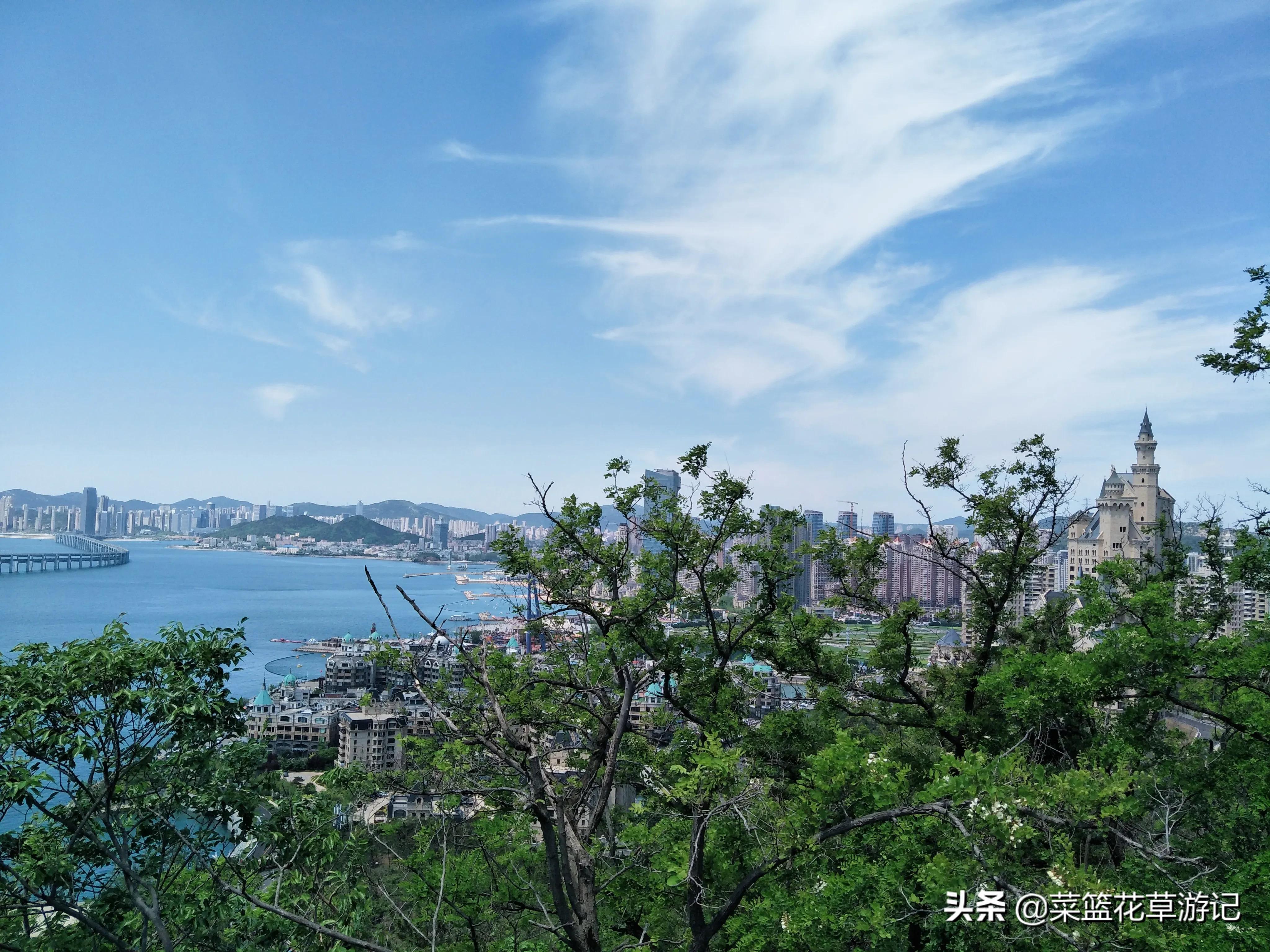 夕阳西下大连跨海大桥最佳观景地,大连莲花山观景台跨海大桥视频